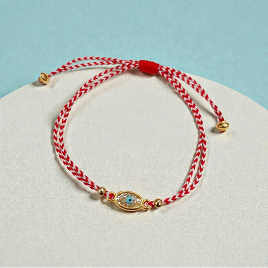 Βραχιόλι Μάρτης με μάτι και αυξομείωση στο κούμπωμα 080