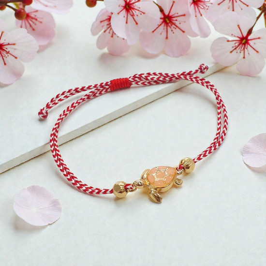 Βραχιόλι Μάρτης χελώνα σομών και αυξομείωση στο κούμπωμα