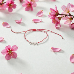 Βραχιόλι Μάρτης hearts  και αυξομείωση στο κούμπωμα