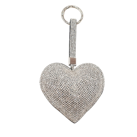 Μπρελόκ καρδιά με στρας