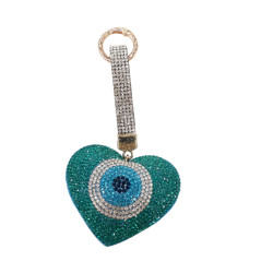 Μπρελόκ Μάτι σε σχήμα καρδιάς με στρας