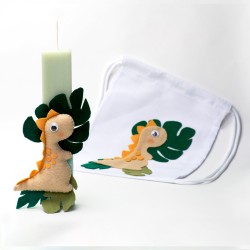 Λαμπάδα Δεινόσαυρος με ίδια τσάντα πλάτης