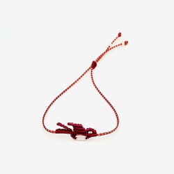 Χειροποίητο Μαρτάκι Μακραμέ με κόκκινο χελιδόνι