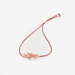 Χειροποίητο Μαρτάκι Μακραμέ με ροζ χελιδόνι