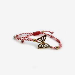 Χειροποίητο Μαρτάκι με χρυσή πεταλούδα