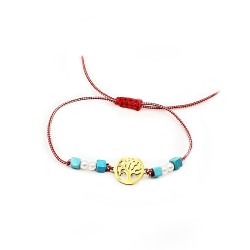 Χειροποίητο Μαρτάκι με το δέντρο της ζωής σε χρυσό χρώμα