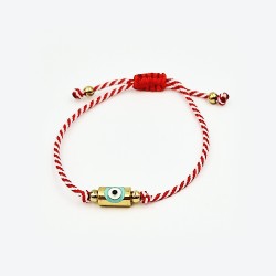 Χειροποίητο Μαρτάκι με χρυσό κυλινδρικό μάτι