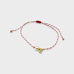 Χειροποίητο Μαρτάκι με μάτι και πέρλα