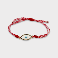 Χειροποίητο Μαρτάκι με μάτι διαφανές βιτρό