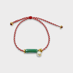 Χειροποίητο Μαρτάκι με κεραμικό κύλινδρο με πέρλα