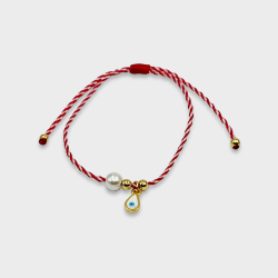 Χειροποίητο Μαρτάκι μάτι με πέρλα