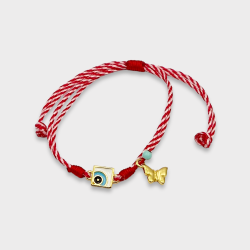 Χειροποίητο Μαρτάκι μάτι με πεταλούδα