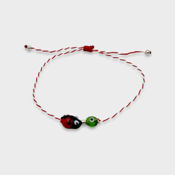 Χειροποίητο Μαρτάκι πασχαλίτσα με μάτι πράσινο