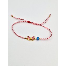 Χειροποίητο Μαρτάκι πεταλούδα βιτρό ρόζ