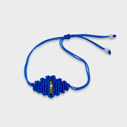 Χειροποίητο βραχιόλι μάτι μακραμέ blue sky