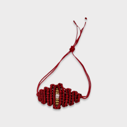 Χειροποίητο βραχιόλι μάτι μακραμέ μπορντό