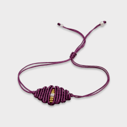 Χειροποίητο βραχιόλι μάτι μακραμέ μώβ