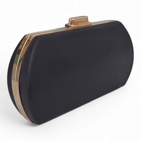 Γυναικεία τσάντα clutch με μεταλλικό πλαίσιο και αλυσιδάκι
