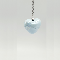 Κολιέ Μακρύ με κεραμική καρδιά και Αλυσίδα από Ανοξείδωτο Ατσάλι L316