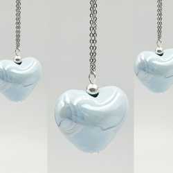 Κολιέ Μακρύ με κεραμική καρδιά και Αλυσίδα από Ανοξείδωτο Ατσάλι L316