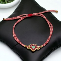 Χειροποίητο Μαρτάκι με ιδιαίτερη μεταλλική καρδιά