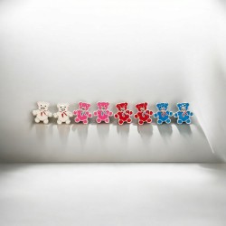 Σκουλαρίκια παιδικά καρφωτά αρκουδάκι με σμάλτο από ατσάλι 316L