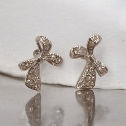 Παιδικά Σκουλαρίκια Φιόγκοι από ασήμι 925