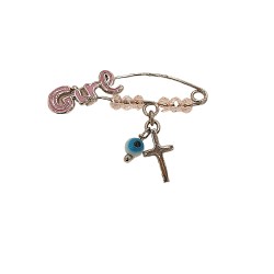 Παραμάνα Girl από ασήμι 925 με σταυρό και ματάκι