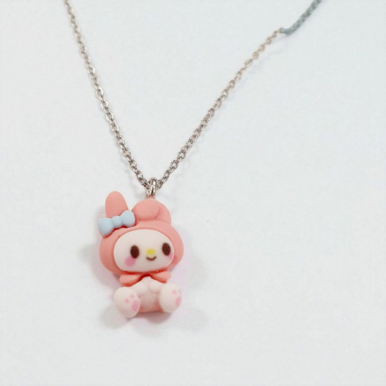 Κολιέ Μellody με ατσάλινη αλυσίδα σε ασημένιο χρώμα