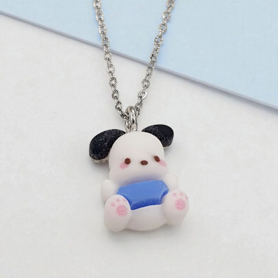 Κολιέ Picasso με ατσάλινη αλυσίδα σε ασημένιο χρώμα