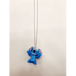 Κολιέ Stitch με αλυσίδα ατσάλινη σε ασημένιο χρώμα