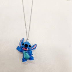 Κολιέ Stich με αλυσίδα από ατσάλι ασήμι