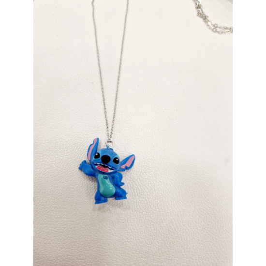 Κολιέ Stich με αλυσίδα από ατσάλι ασήμι