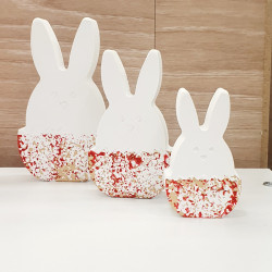 Διακοσμητικός λαγός άσπρος σε αυγό με πινελιές χρυσού  Μέγεθος Big