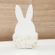 Διακοσμητικός λαγός λευκός σε αυγό με πινελιές χρυσού Μέγεθος Large