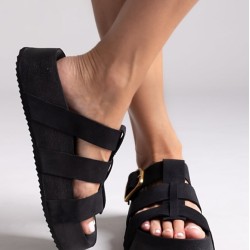 Πέδιλο Pool Fussbett δερμάτινο χρώμα μαύρο νούμερο 39