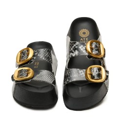 Πέδιλο Pool Fussbett δερμάτινο δερμάτινο χρώμα white snake  νούμερο 37