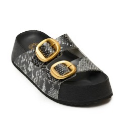 Πέδιλο Pool Fussbett δερμάτινο δερμάτινο χρώμα white snake  νούμερο 37