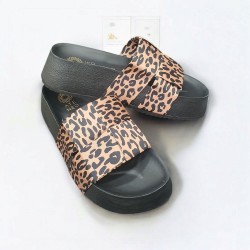 Πέδιλο Pool Fussbett δερμάτινο χρώμα Leopard νούμερο 40