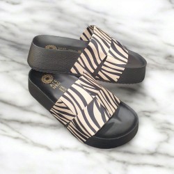 Πέδιλο Pool Fussbett  δερμάτινο χρώμα zebra νούμερο 37