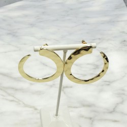 Σκουλαρίκια κρίκοι από ατσάλι L316 σε χρυσό χρώμα 
