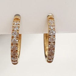 Σκουλαρίκια κρικάκι με ζιργκόν σε χρυσό