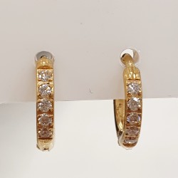 Σκουλαρίκια κρικάκι με ζιργκόν σε χρυσό