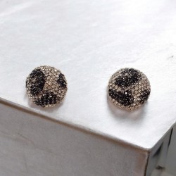 Γυναικεία Σκουλαρίκια λεοπάρ στρογγυλά μαρκασίτης