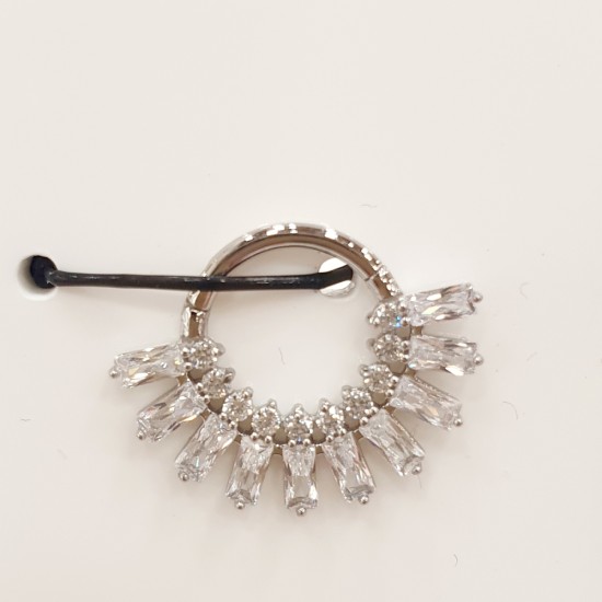Σκουλαρίκι Piercing septum από ατσάλι L316 με ζιργκόν