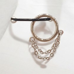 Σκουλαρίκι Piercing septum κρικάκι με αλυσιδάκια από ατσάλι L316 σε ασημένιο