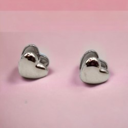 Σκουλαρίκια "Hearts" από Ατσάλι Ασήμι 316L και Καρδιά από Σμάλτο σε Γαλάζιο Χρώμα Διπλής Όψης 