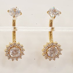 Σκουλαρίκι Piercing αφαλού από τιτάνιο με ζιργκόν σε χρυσό χρώμα 