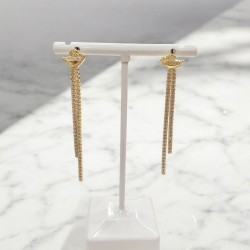 Σκουλαρίκια μακριά κύκνοι ασημένια 925 επιχρυσωμένα με ζιργκόν 