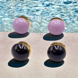 Σκουλαρίκια "Orbe" από Ατσάλι Χρυσό 316L και Σμάλτο Διπλής Όψης